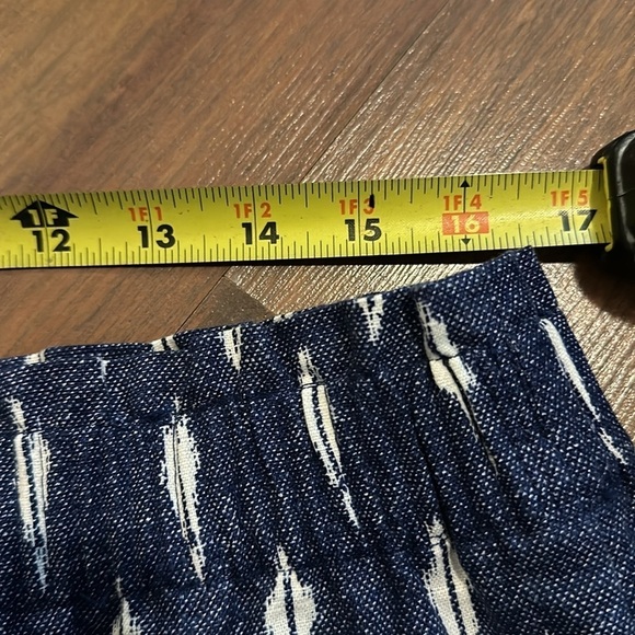 NWT J Crew Linen Sidewalk Mini Skirt-Blue Denim Color with Geometric Design- 14 - Picture 8 of 9